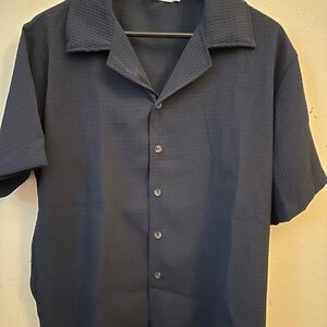 Men's Navy Blue Short Sleeve Shirt